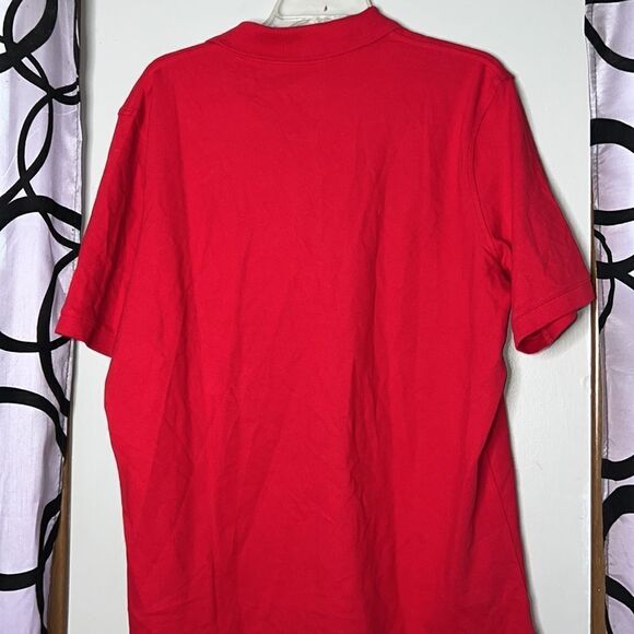 Lands’ End traditional fit, red polo, shirt, size large - Picture 6 of 8